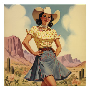 Pôster Vintage Charm na Pradaria: Sussurros Oeste Selvage