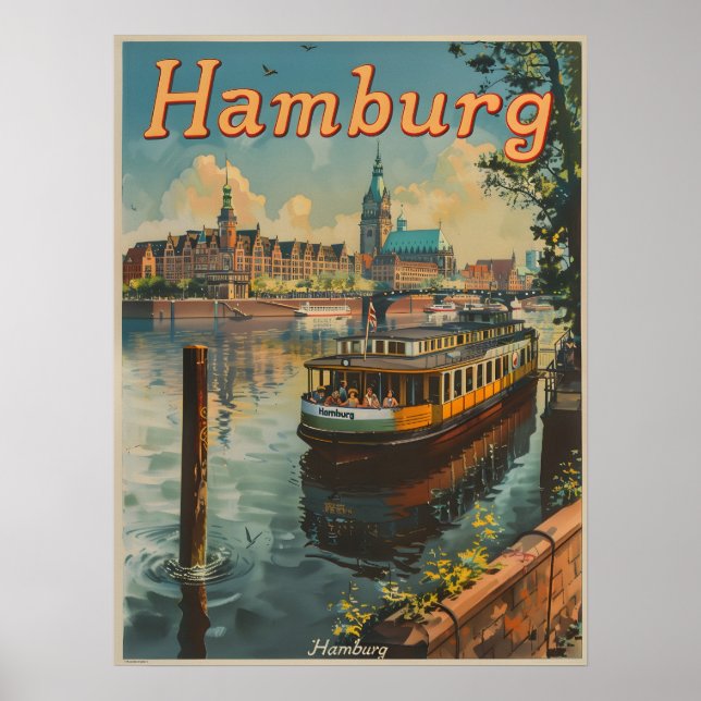 Poster Vintage Charms of Hamburg's Inner Alster (Frente)