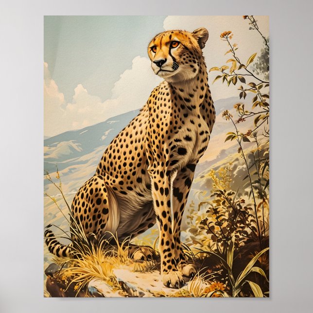 Poster Vintage Cheetah (Frente)