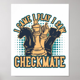 Poster Vintage Chess Checkmate Quote