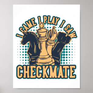 Poster Vintage Chess Checkmate Quote