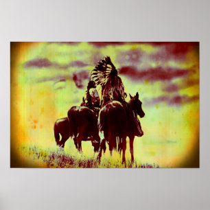 Poster Vintage Cheyenne Warriors Canvas Imprimir