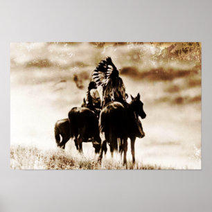 Pôster Vintage Cheyenne Warriors Canvas Imprimir