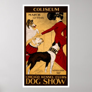 Pôster Vintage Chicago Dog Mostrar banner vertical