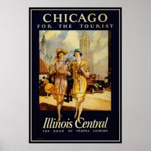 Poster Vintage Chicago, EUA -