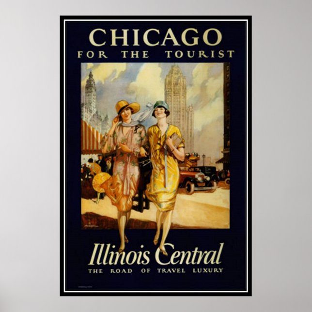 Poster Vintage Chicago, EUA - (Frente)