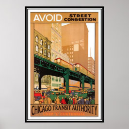 Poster Vintage Chicago, EUA -
