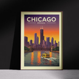 Poster Vintage Chicago Illinois