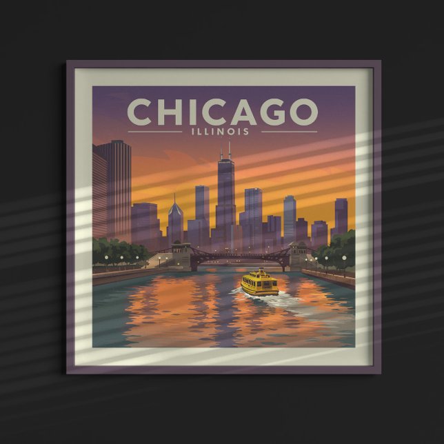 Poster Vintage Chicago Illinois (Criador carregado)