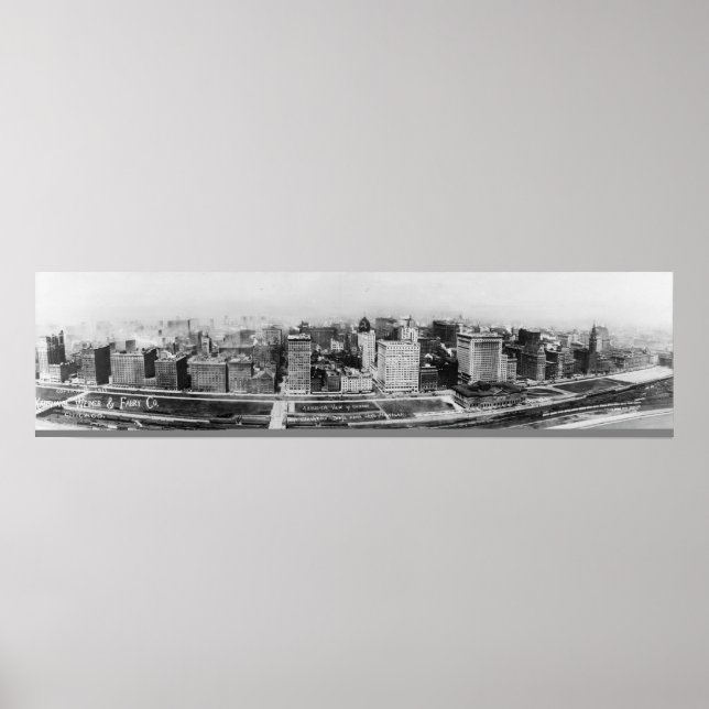 Poster Vintage Chicago Illinois 1911 De Avião (Frente)