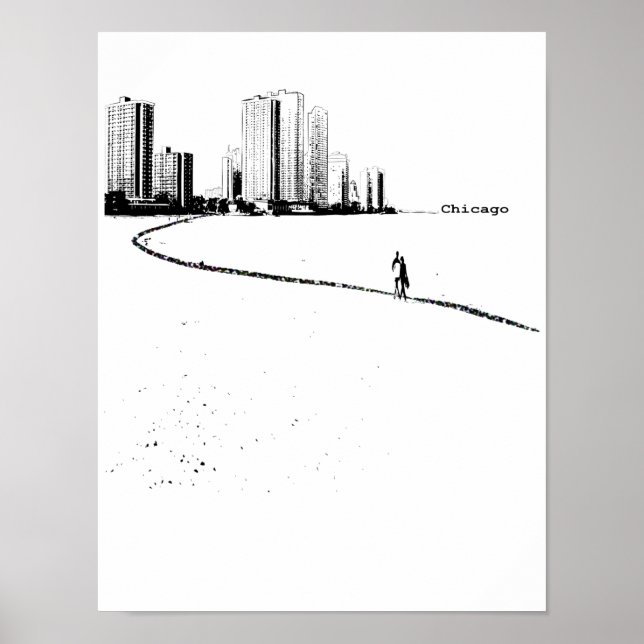 Poster vintage Chicago Lovers (Frente)