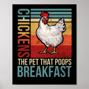Poster Vintage Chickles Pet Que Poops Café Da Manhã