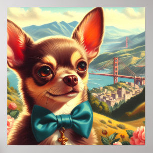 Poster Vintage Chihuahua Painting