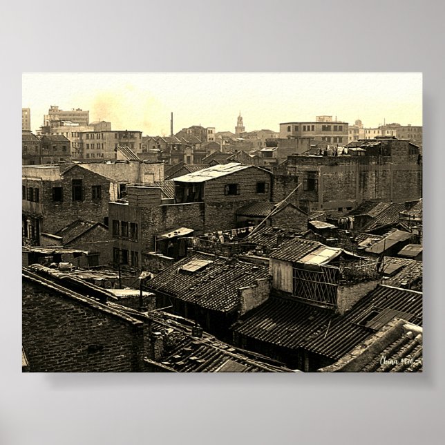 Poster Vintage China Canton city (Frente)