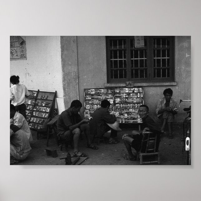 Poster Vintage China Changsha empréstimo de livros (Frente)