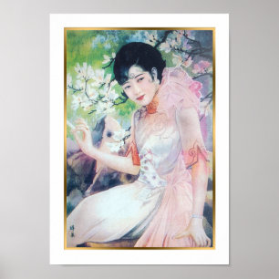 Poster Vintage Chinese Beauty Shanghai Model Ad