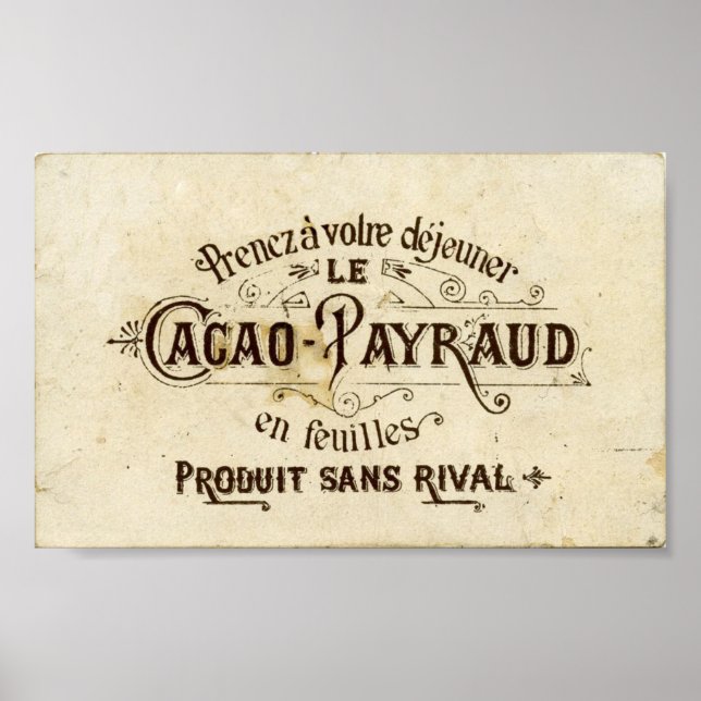 Pôster Vintage Chocolate Francês (Frente)