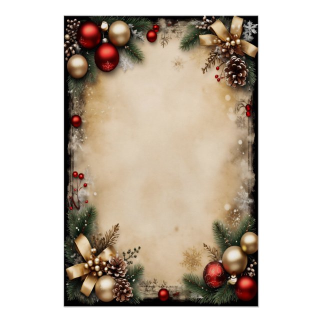 Pôster Vintage Christmas Frame (Frente)