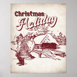 Poster Vintage Christmas Holiday 