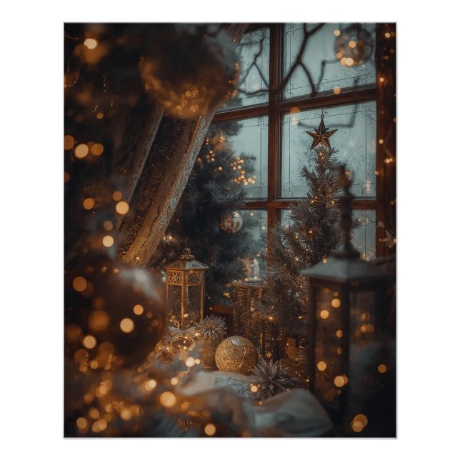 Pôster Vintage Christmas Poster (Frente)