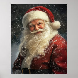 Poster Vintage Christmas Santa Claus Portrait