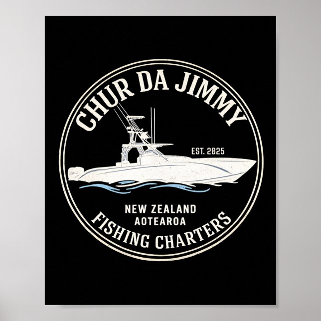Poster Vintage CHUR DA JIMMY Fishing Charters  (Frente)