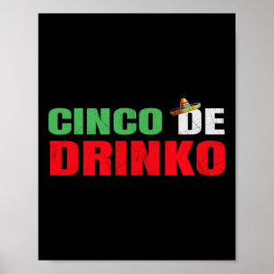 Poster Vintage Cinco De Drinko Funny Cinco De Mayo Drinki