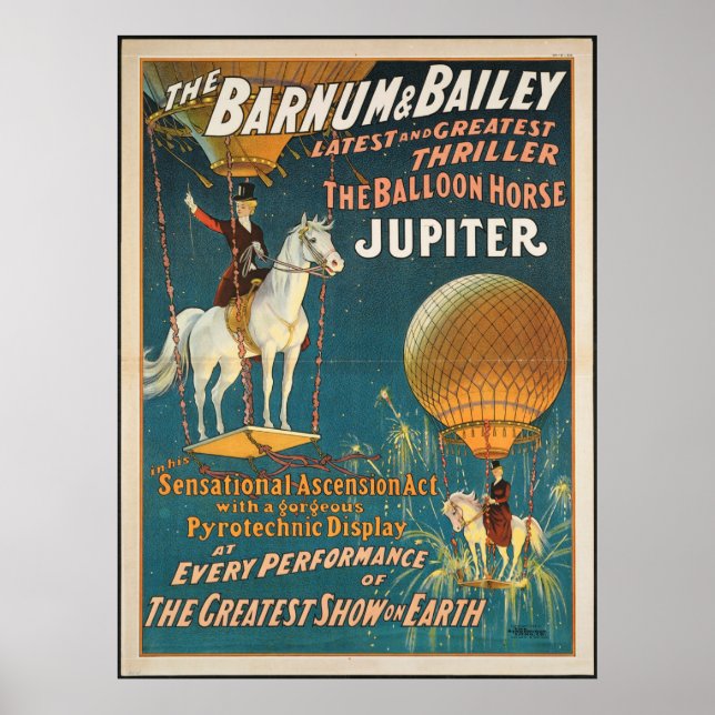 Pôster Vintage: circo Barnum & Bailey - (Frente)
