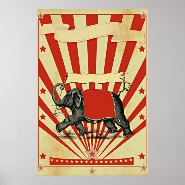 Poster Vintage Circus Illustration Art Old Antique (Frente)