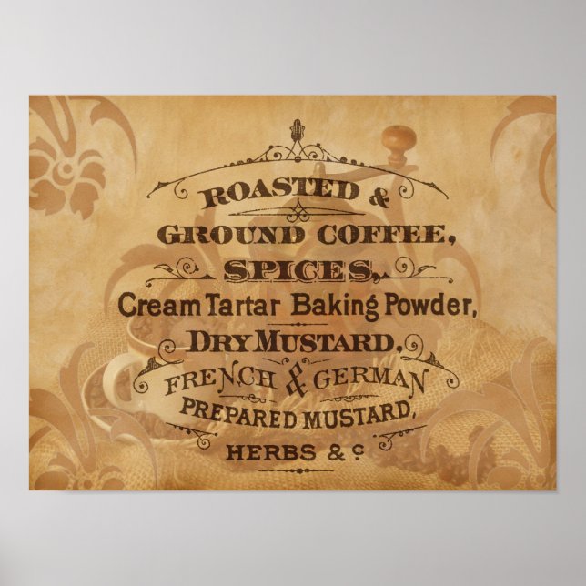 Pôster Vintage Coffee Art (Frente)