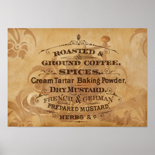 Poster Vintage Coffee Art (Frente)