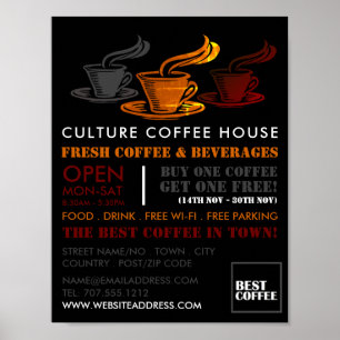 Poster Vintage Coffee Mug, Barista, Café, Coffeehouse