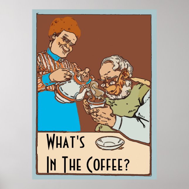 Pôster Vintage Coffee Poster, altere o texto (Frente)