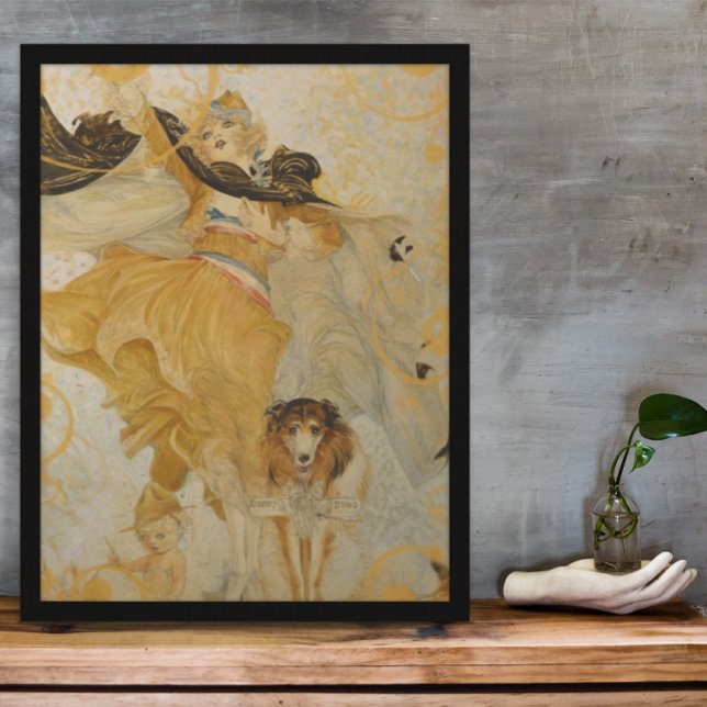 Poster vintage Collie Dog e Fashion Diva (Criador carregado)