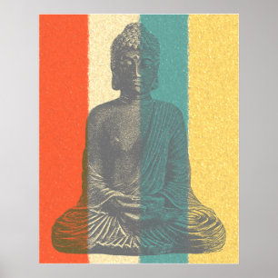Poster Vintage Colors Meditando Buda