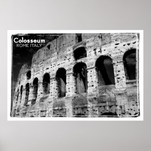 Pôster vintage colosseum rome itália