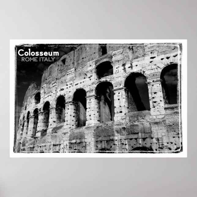 Pôster vintage colosseum rome itália (Frente)