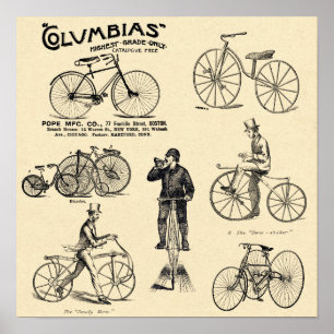 Pôster Vintage Columbia Bicycle Ad