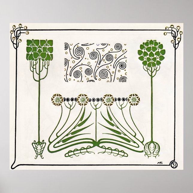 Poster Vintage Combinaisons Ornementales Art (Frente)