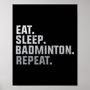 Poster Vintage Comer Sleep Badminton - Badminton Fan Gift