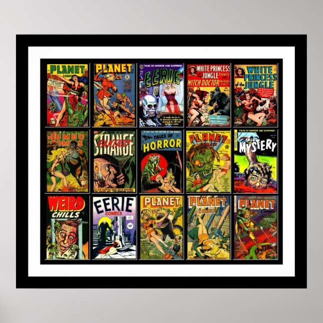 Poster vintage  Comic Book Cobrir Colagem 15A (Frente)