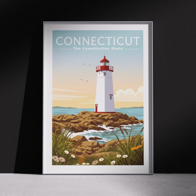 Poster Vintage Connecticut (Criador carregado)