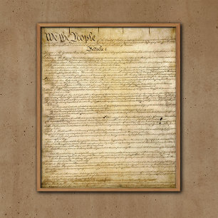 Pôster Vintage Constituição dos Estados Unidos
