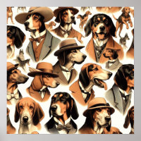 Vintage Coonhound Dog Seless
