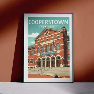Poster Vintage Cooperstown New York