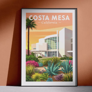 Poster Vintage Costa Mesa Califórnia