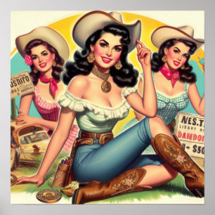 Poster Vintage Country Girls