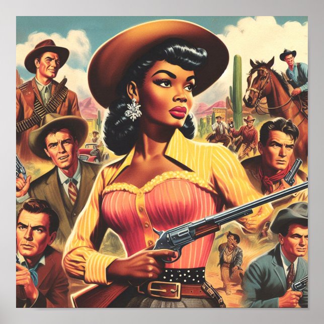 Poster Vintage Country Western Woman (Frente)