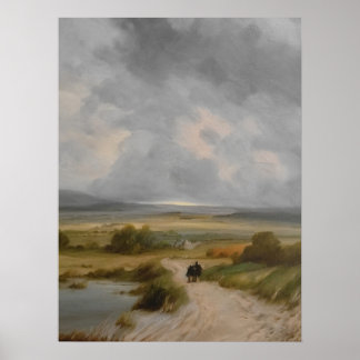 Poster Vintage Countryside, vintage art, pintura a óleo,