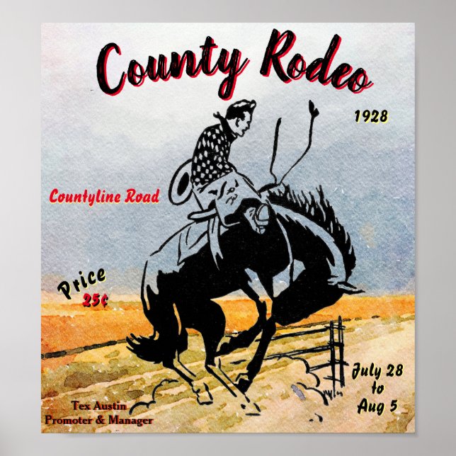 Poster Vintage County Rodeo (Frente)